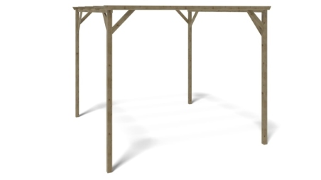 Tettoia posto auto coperto in legno 3x3 m - 9 m2