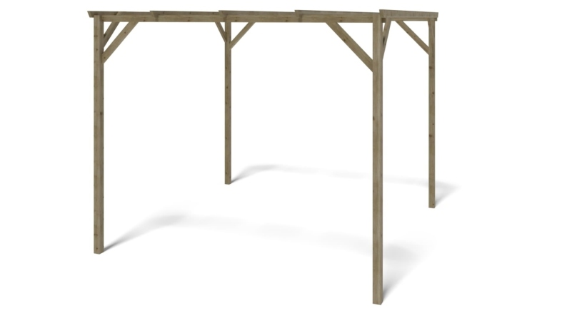 Tettoia posto auto coperto in legno 3x3 m - 9 m2