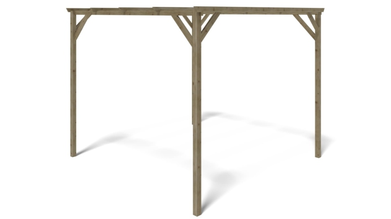 Tettoia posto auto coperto in legno 3x3 m - 9 m2