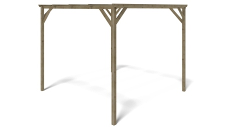 Tettoia posto auto coperto in legno 3x3 m - 9 m2