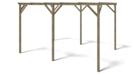 Tettoia posto auto coperto in legno 3x4 m - 12 m2