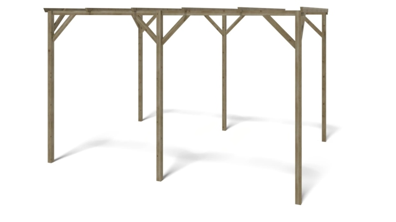 Tettoia posto auto coperto in legno 3x4 m - 12 m2