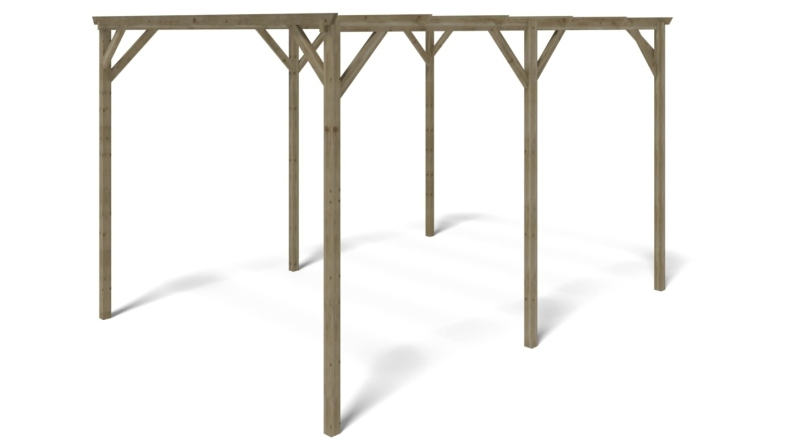 Tettoia posto auto coperto in legno 3x4 m - 12 m2