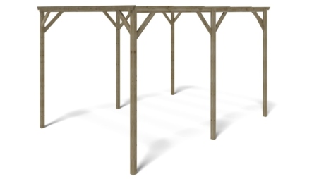 Tettoia posto auto coperto in legno 3x4 m - 12 m2