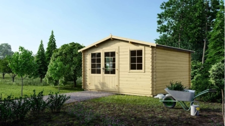 Casetta da giardino in legno - 16.00m2 - 4.00x4.00m - 40mm - colore: naturale