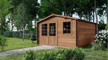 Casetta da giardino in legno - 20m2 - 5x4m - impregnata - 45mm - colore: marrone