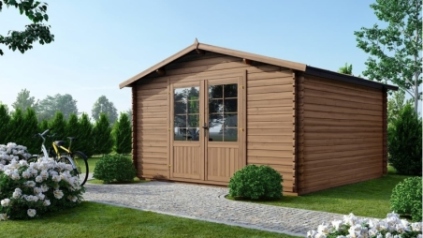Casetta da giardino in legno - 15,20m2 - 3,90x3,90m - impregnata - 34mm - colore: marrone