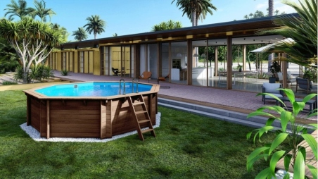 Piscina in legno 5.37x5.37 - H.1.31 m autoportante