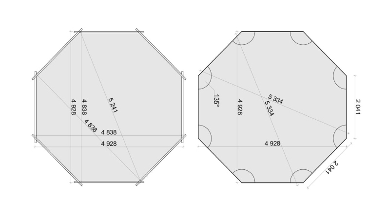 Piscina in legno 5.37x5.37 - H.1.31 m autoportante