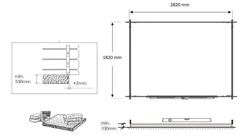 Casetta da giardino in legno - 6m2 - 3x2m - 28mm - colore: naturale