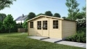 Casetta da giardino in legno - 25m2 - 5x5m - 40mm - colore: naturale