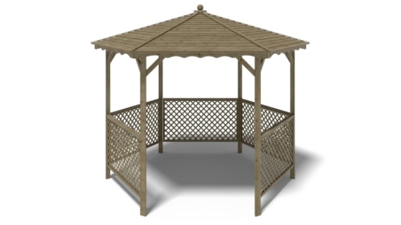 Gazebo da giardino tettoia parasole 3.38x2.79 m – Impregnato