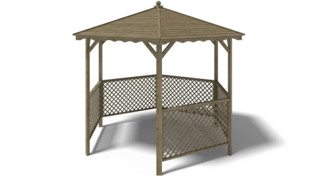 Gazebo da giardino tettoia parasole 3.38x2.79 m – Impregnato