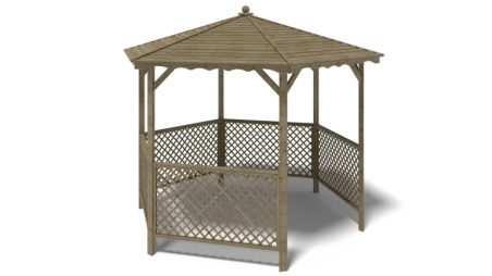 Gazebo da giardino tettoia parasole 3.38x2.79 m – Impregnato
