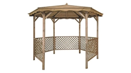 Gazebo da giardino tettoia parasole 3.38x2.79 m – Impregnato