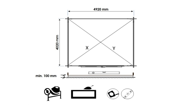 Casetta da giardino in legno - 21.42m2 - 5.1x4.2m - 34mm - colore: naturale