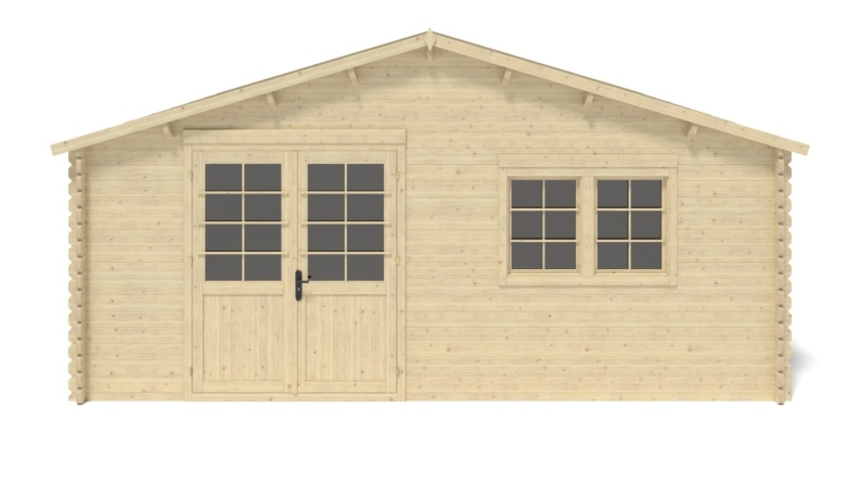 Casetta da giardino in legno - 36m2 - 6x6m - 40mm - colore: naturale