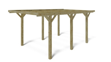 Tettoia posto auto coperto in legno 3.04x5.12 m - 15.56 m2