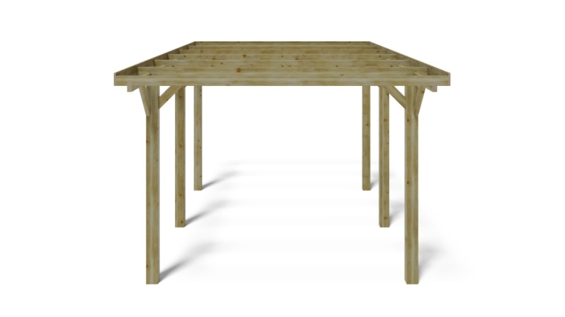 Tettoia posto auto coperto in legno 3.04x5.12 m - 15.56 m2