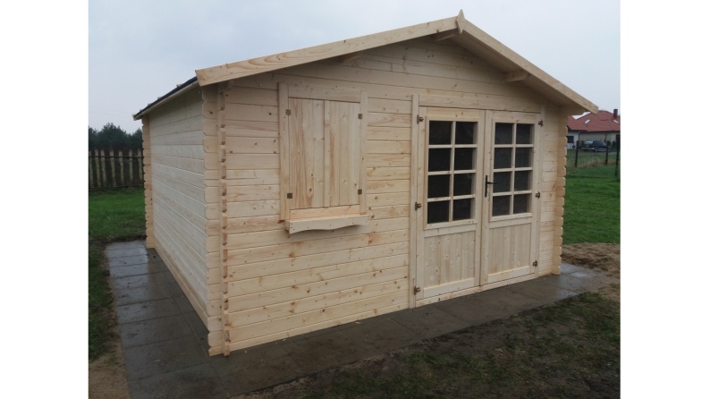 Casetta da giardino in legno - 16m2 - 4x4m - 28mm - colore: naturale