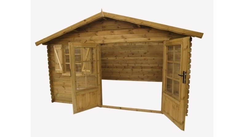 Casetta da giardino in legno - 16m2 - 4x4m - 28mm - colore: naturale