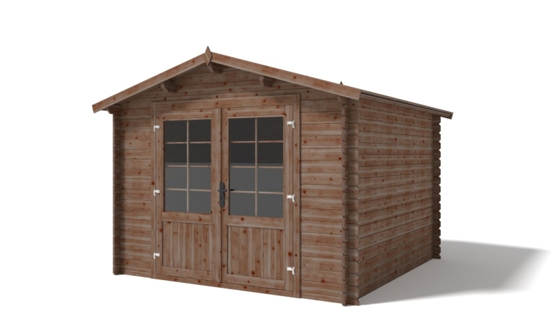 Casetta da giardino in legno - 9m2 - 3x3m - impregnata - 28mm - colore: marrone
