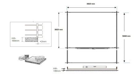 Casetta da giardino in legno con veranda e tettoia - 24m2 - 4x4m - impregnata - 28mm - colore: marrone