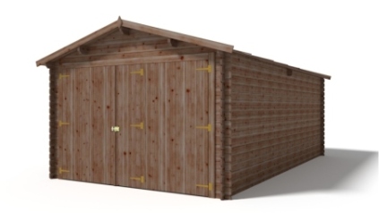 Garage in legno - 21m2 - 3.5x6m - impregnata - 28mm - colore: marrone