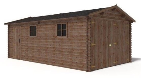 Garage in legno - 21m2 - 3.5x6m - impregnata - 28mm - colore: marrone