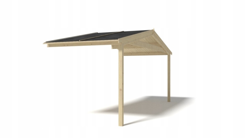 Tettoia di terazzo in legno - 5x2m - colore naturale