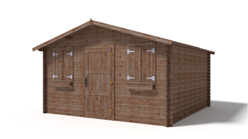 Casetta da giardino in legno - 16m2 - 4x4m - impregnata - 28mm - colore: marrone
