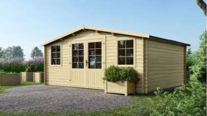 Casetta da giardino in legno - 20m2 - 5x4m - 28mm - colore: naturale