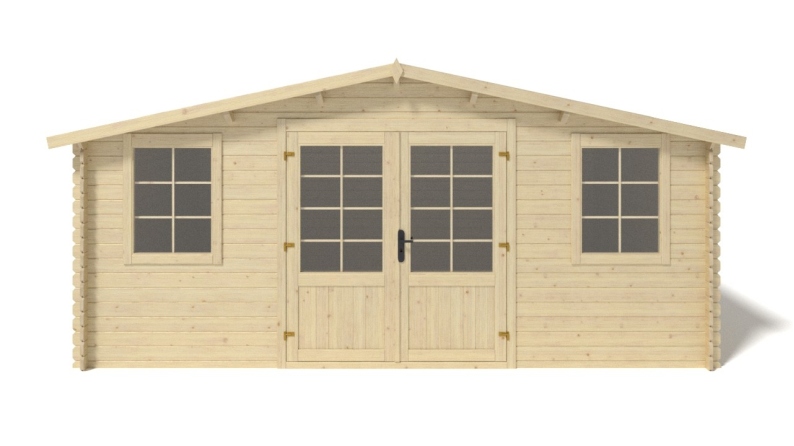 Casetta da giardino in legno - 20m2 - 5x4m - 28mm - colore: naturale