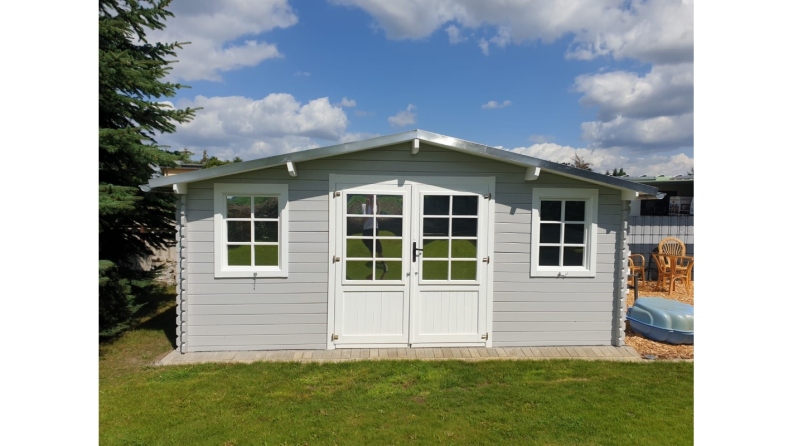 Casetta da giardino in legno - 20m2 - 5x4m - 28mm - colore: naturale