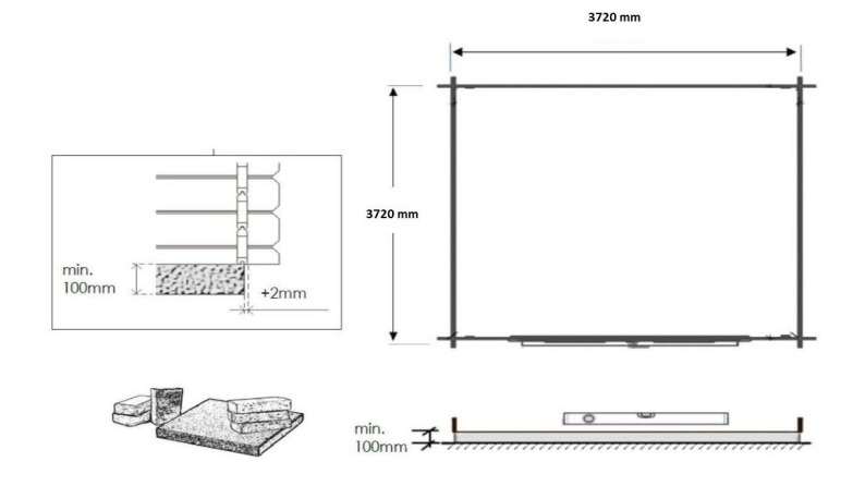 Casetta da giardino in legno - 15.2m2 - 3.9x3.9m - impregnata - 34mm - colore: marrone