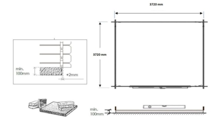 Casetta da giardino in legno - 15.2m2 - 3.9x3.9m - impregnata - 34mm - colore: marrone