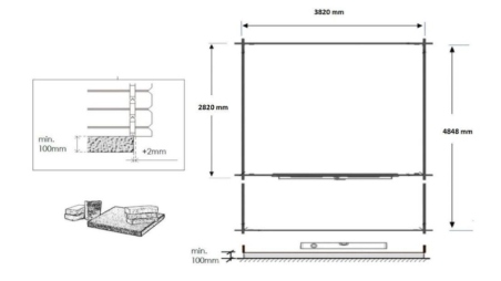 Casetta da giardino in legno con veranda e tettoia - 20m2 - 4x3m - impregnata - 28mm - colore: marrone