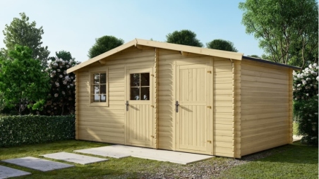 Casetta da giardino in legno - 15m2 - 5x3m - 28mm - colore: naturale