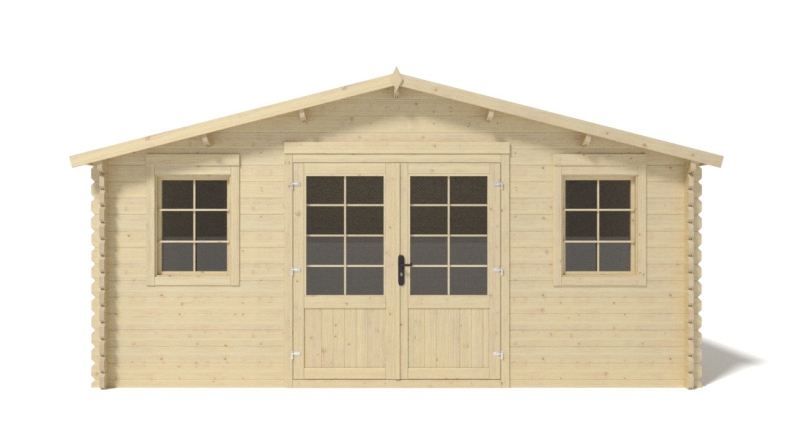 Casetta da giardino in legno - 25m2 - 5x5m - 40mm - colore: naturale