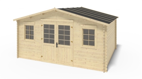 Casetta da giardino in legno - 20m2 - 5x4m - 40mm - colore: naturale