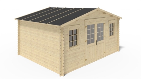 Casetta da giardino in legno - 20m2 - 5x4m - 40mm - colore: naturale