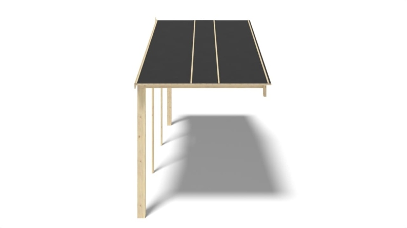 Tettoia di terazzo in legno - 6x2m - colore naturale