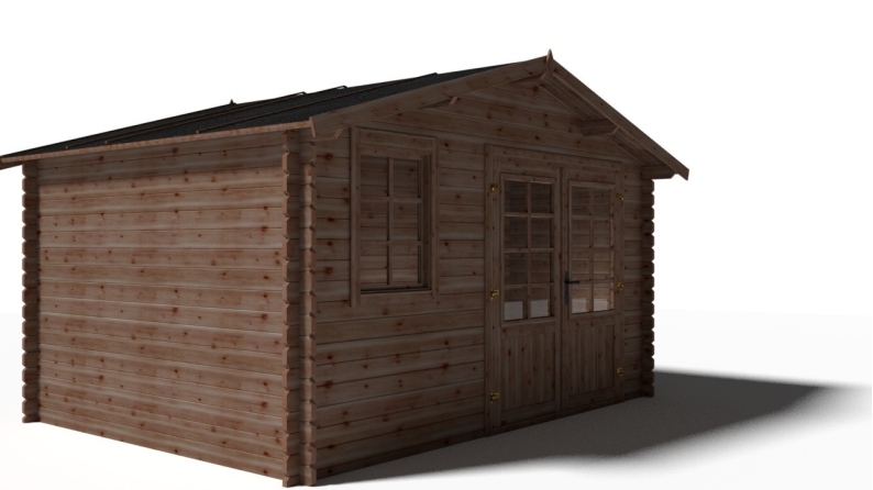 Casetta da giardino in legno - 11.7m2 - 3.9x3m - impregnata - 34mm - colore: marrone