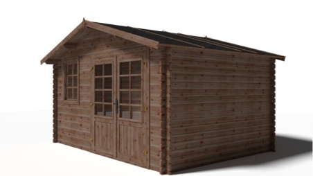 Casetta da giardino in legno - 11.7m2 - 3.9x3m - impregnata - 34mm - colore: marrone