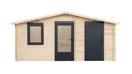 Casetta da giardino in legno - 15m2 - 5x3m - 28mm - colore: naturale