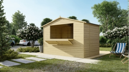 Chiosco per mercatini 5.72 m2 - 3.11x1.84 m - 19 mm