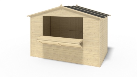 Chiosco per mercatini 5.72 m2 - 3.11x1.84 m - 19 mm