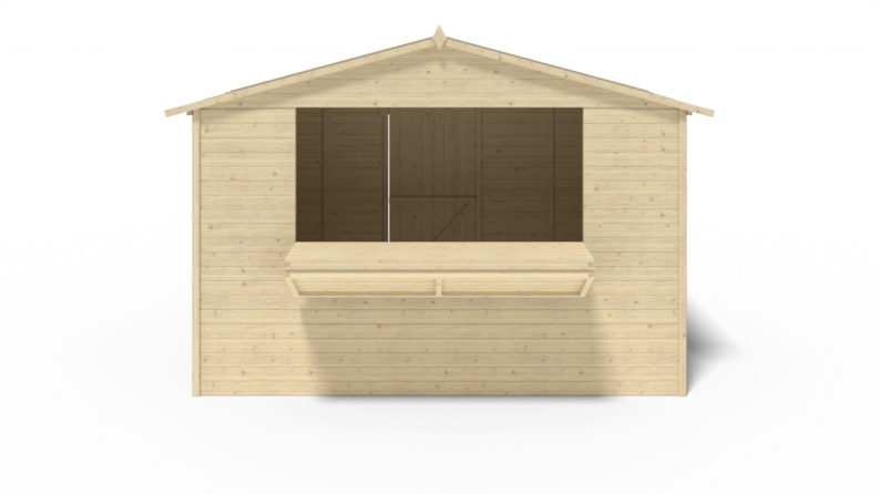 Chiosco per mercatini 5.72 m2 - 3.11x1.84 m - 19 mm