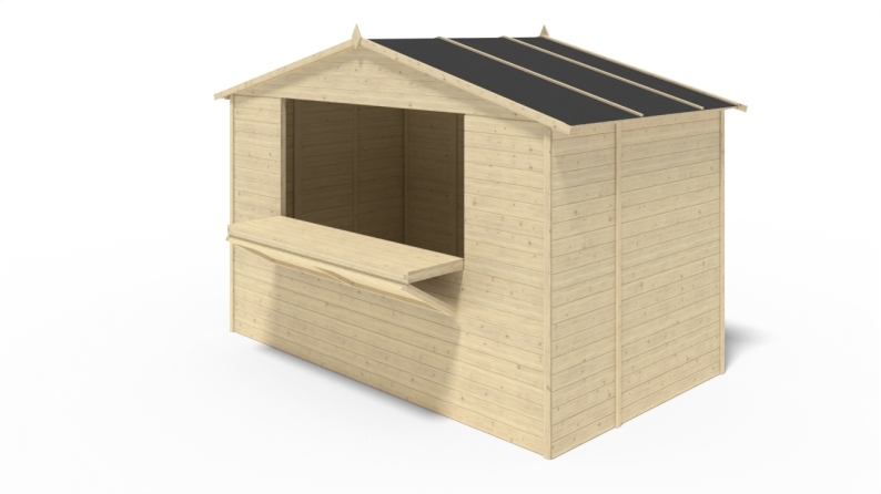 Chiosco per mercatini 5.72 m2 - 3.11x1.84 m - 19 mm