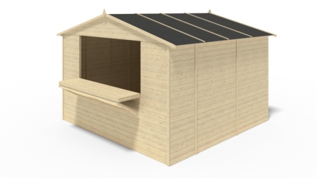 Chiosco per mercatini 9.42 m2 - 3.11x3.03 m - 19 mm